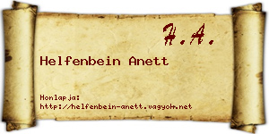 Helfenbein Anett névjegykártya